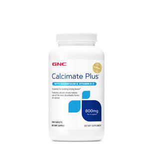 Calcimate Plus Magnesium & Vitamin D-3 800mg - 240 Caplets (60 Servings) | GNC